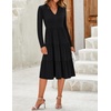 image:imageZESICA Womens 2026 Fall Long Sleeve Ruffle Midi DressesBlack