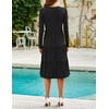 image:imageZESICA Womens 2026 Fall Long Sleeve Ruffle Midi DressesBlack