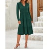 image:imageZESICA Womens 2026 Fall Long Sleeve Ruffle Midi DressesDarkgreen