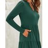 image:imageZESICA Womens 2026 Fall Long Sleeve Ruffle Midi DressesDarkgreen