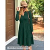 image:imageZESICA Womens 2026 Fall Long Sleeve Ruffle Midi DressesDarkgreen