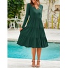 image:imageZESICA Womens 2026 Fall Long Sleeve Ruffle Midi DressesDarkgreen