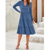 image:imageZESICA Womens 2026 Fall Long Sleeve Ruffle Midi DressesDustyblue