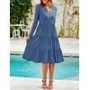 image:imageZESICA Womens 2026 Fall Long Sleeve Ruffle Midi DressesDustyblue