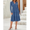 image:imageZESICA Womens 2026 Fall Long Sleeve Ruffle Midi DressesDustyblue