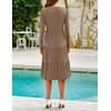 image:imageZESICA Womens 2026 Fall Long Sleeve Ruffle Midi DressesKhaki