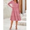 image:imageZESICA Womens 2026 Fall Long Sleeve Ruffle Midi DressesPink