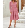 image:imageZESICA Womens 2026 Fall Long Sleeve Ruffle Midi DressesPink