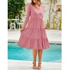 image:imageZESICA Womens 2026 Fall Long Sleeve Ruffle Midi DressesPink