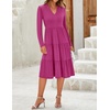 image:imageZESICA Womens 2026 Fall Long Sleeve Ruffle Midi DressesRose