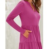 image:imageZESICA Womens 2026 Fall Long Sleeve Ruffle Midi DressesRose