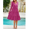 image:imageZESICA Womens 2026 Fall Long Sleeve Ruffle Midi DressesRose