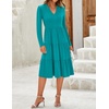 image:imageZESICA Womens 2026 Fall Long Sleeve Ruffle Midi DressesTurquoise