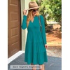 image:imageZESICA Womens 2026 Fall Long Sleeve Ruffle Midi DressesTurquoise