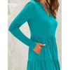 image:imageZESICA Womens 2026 Fall Long Sleeve Ruffle Midi DressesTurquoise