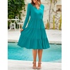 image:imageZESICA Womens 2026 Fall Long Sleeve Ruffle Midi DressesTurquoise