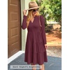 image:imageZESICA Womens 2026 Fall Long Sleeve Ruffle Midi DressesWine