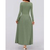 image:imageZESICA Womens 2026 Fall Long Sleeve Slimming Knit Maxi DressBean Green