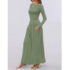 image:imageZESICA Womens 2026 Fall Long Sleeve Slimming Knit Maxi DressBean Green