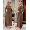 image:imageZESICA Womens 2026 Fall Long Sleeve Slimming Knit Maxi DressBrown