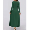 image:imageZESICA Womens 2026 Fall Long Sleeve Slimming Knit Maxi DressDark Green