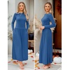 image:imageZESICA Womens 2026 Fall Long Sleeve Slimming Knit Maxi DressNavy
