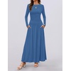 image:imageZESICA Womens 2026 Fall Long Sleeve Slimming Knit Maxi DressNavy