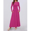 image:imageZESICA Womens 2026 Fall Long Sleeve Slimming Knit Maxi DressRose