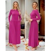 image:imageZESICA Womens 2026 Fall Long Sleeve Slimming Knit Maxi DressRose