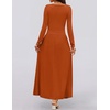 image:imageZESICA Womens 2026 Fall Long Sleeve Slimming Knit Maxi DressRust