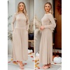 image:imageZESICA Womens 2026 Fall Long Sleeve Slimming Knit Maxi DressSand