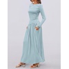 image:imageZESICA Womens 2026 Fall Long Sleeve Slimming Knit Maxi DressSky