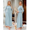image:imageZESICA Womens 2026 Fall Long Sleeve Slimming Knit Maxi DressSky
