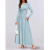 image:imageZESICA Womens 2026 Fall Long Sleeve Slimming Knit Maxi DressSky