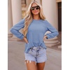 image:imageZESICA Womens 2026 Fall Long Sleeve Tops Casual Eyelet Crew Neck BlousesBlue
