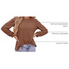 image:imageZESICA Womens 2026 Fall Long Sleeve Tops Casual Eyelet Crew Neck BlousesCaramel