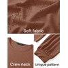 image:imageZESICA Womens 2026 Fall Long Sleeve Tops Casual Eyelet Crew Neck BlousesCaramel