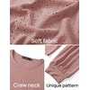 image:imageZESICA Womens 2026 Fall Long Sleeve Tops Casual Eyelet Crew Neck BlousesDusty Pink