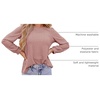 image:imageZESICA Womens 2026 Fall Long Sleeve Tops Casual Eyelet Crew Neck BlousesDusty Pink