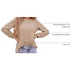 image:imageZESICA Womens 2026 Fall Long Sleeve Tops Casual Eyelet Crew Neck BlousesKhaki