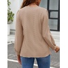 image:imageZESICA Womens 2026 Fall Long Sleeve Tops Casual Eyelet Crew Neck BlousesKhaki