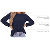 image:imageZESICA Womens 2026 Fall Long Sleeve Tops Casual Eyelet Crew Neck BlousesNavy