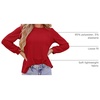 image:imageZESICA Womens 2026 Fall Long Sleeve Tops Casual Eyelet Crew Neck BlousesRed