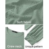 image:imageZESICA Womens 2026 Fall Long Sleeve Tops Casual Eyelet Crew Neck BlousesSage