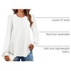 image:imageZESICA Womens 2026 Fall Long Sleeve Tops Casual Eyelet Crew Neck BlousesWhite