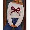 image:imageZESICA Womens 2026 Fall Oversized Striped Cozy Casual Long Sleeve SweatersApricot