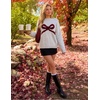 image:imageZESICA Womens 2026 Fall Oversized Striped Cozy Casual Long Sleeve SweatersApricot