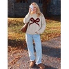 image:imageZESICA Womens 2026 Fall Oversized Striped Cozy Casual Long Sleeve SweatersApricot