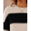 image:imageZESICA Womens 2026 Fall Oversized Striped Cozy Casual Long Sleeve SweatersBlack