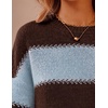 image:imageZESICA Womens 2026 Fall Oversized Striped Cozy Casual Long Sleeve SweatersBlue Brown